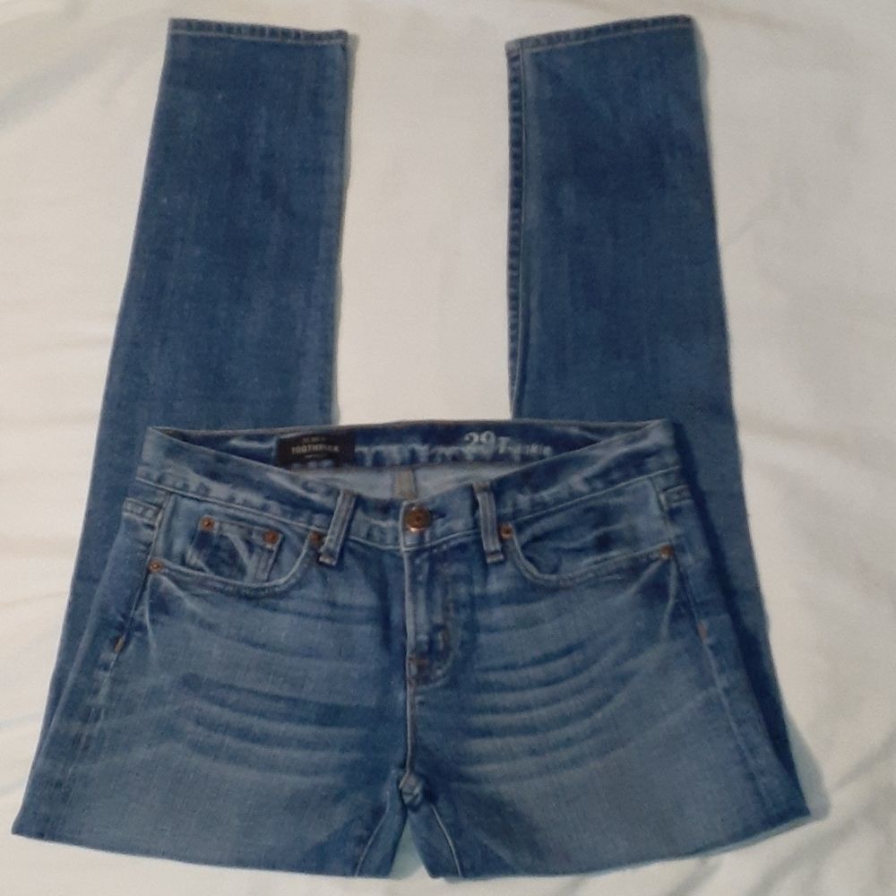 J. Crew Toothpick T-Ankle Super Skinny Jeans 29